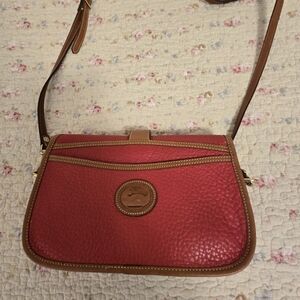 Dooney & Bourke Red Pebbled Leather Equestrian Crossbody